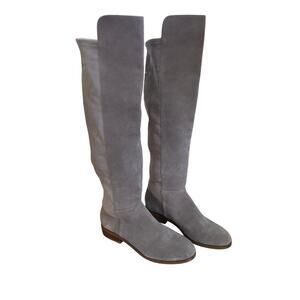 Sole Society Calypso Mushroom Grey Suede Over the Knee Pull On boots